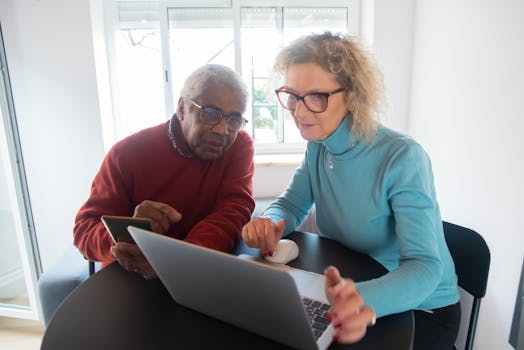 couple researching mortgage rates online