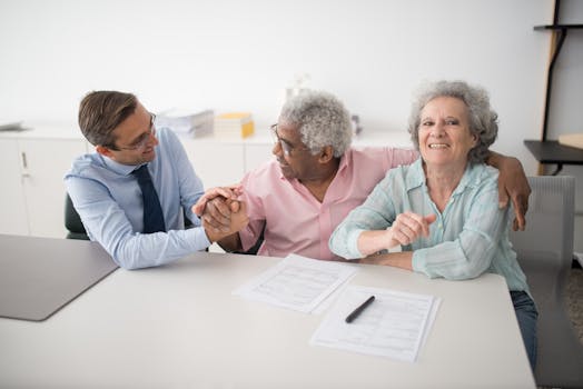 family discussing mortgage options with financial advisor