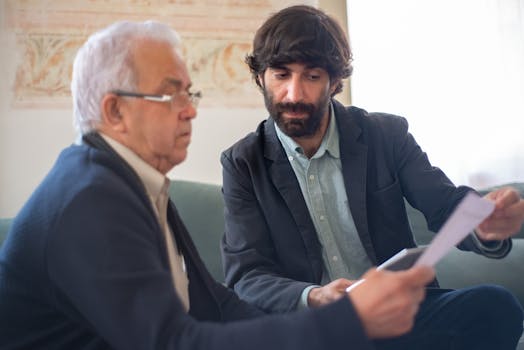 financial advisor reviewing mortgage documents