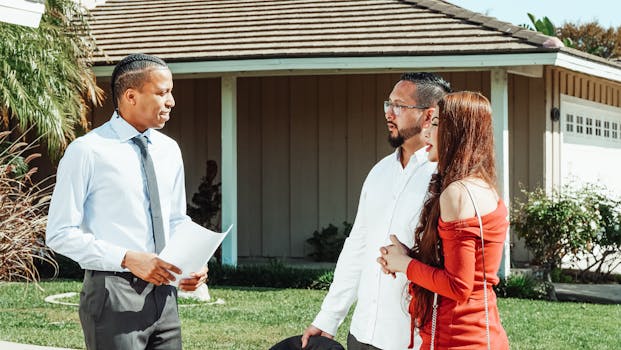 family discussing mortgage options with a financial advisor