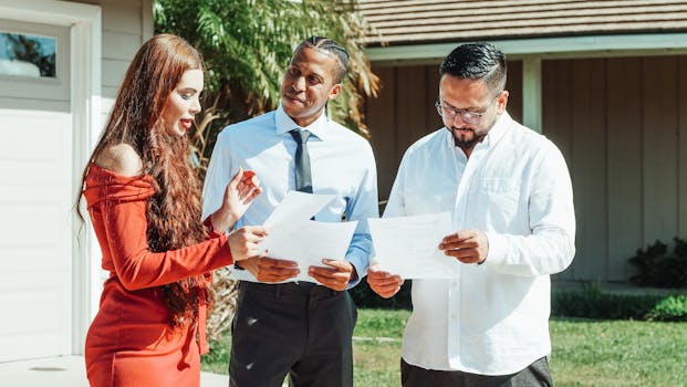 couple reviewing mortgage documents at a table