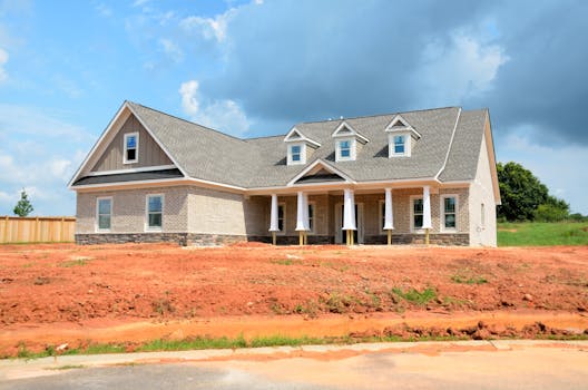 construction site with a new home