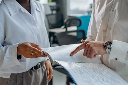 financial advisor reviewing documents