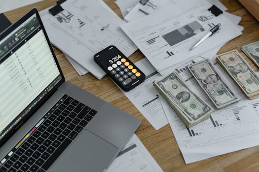 stack of financial documents on a table