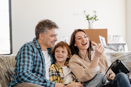 family discussing mortgage options at home