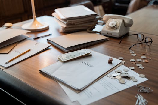 stack of bank statements on a desk