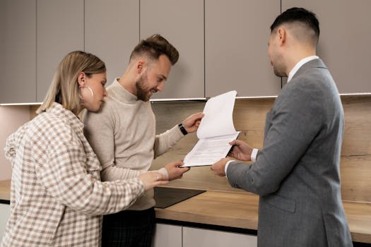 couple reviewing mortgage documents