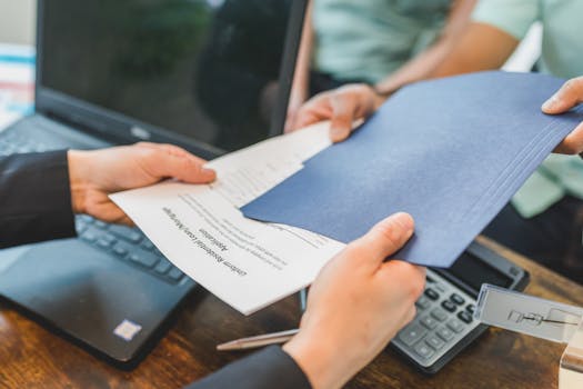 reverse mortgage documents on a desk