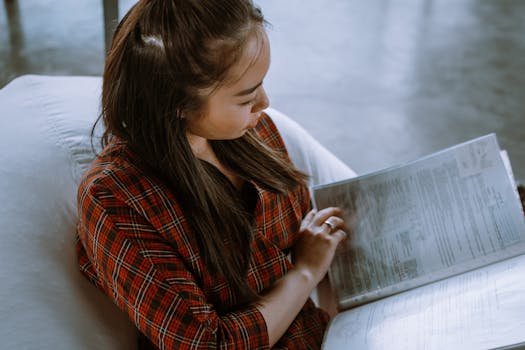 woman reviewing financial documents