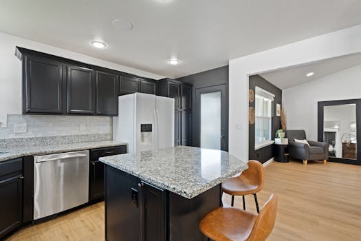 modern kitchen renovation with quartz countertops