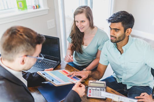 spouses discussing mortgage transfer