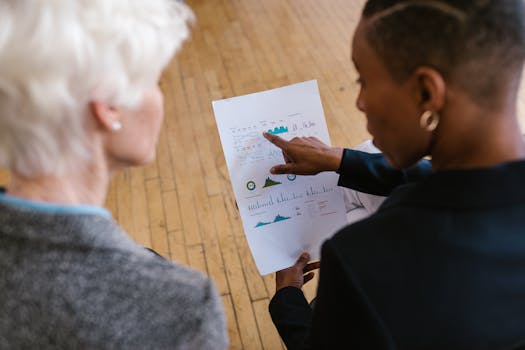 financial consultant reviewing documents